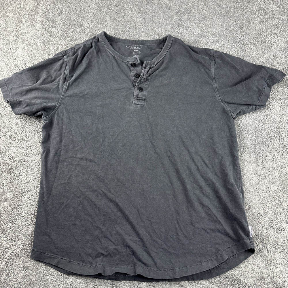 American Eagle Polo Shirt Mens Medium‎ Gray Super Soft Standard Fit